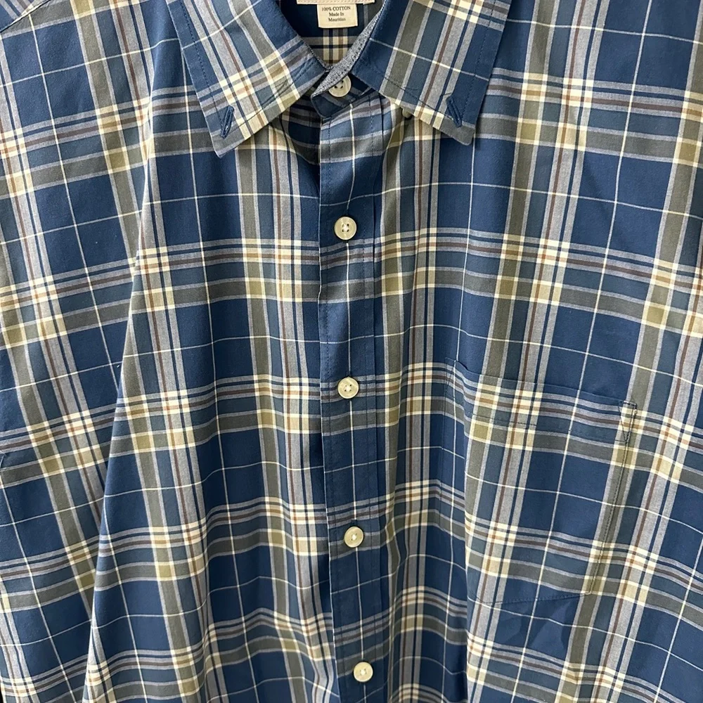 Men’s J. Crew Blue/Green Plaid Button-Down